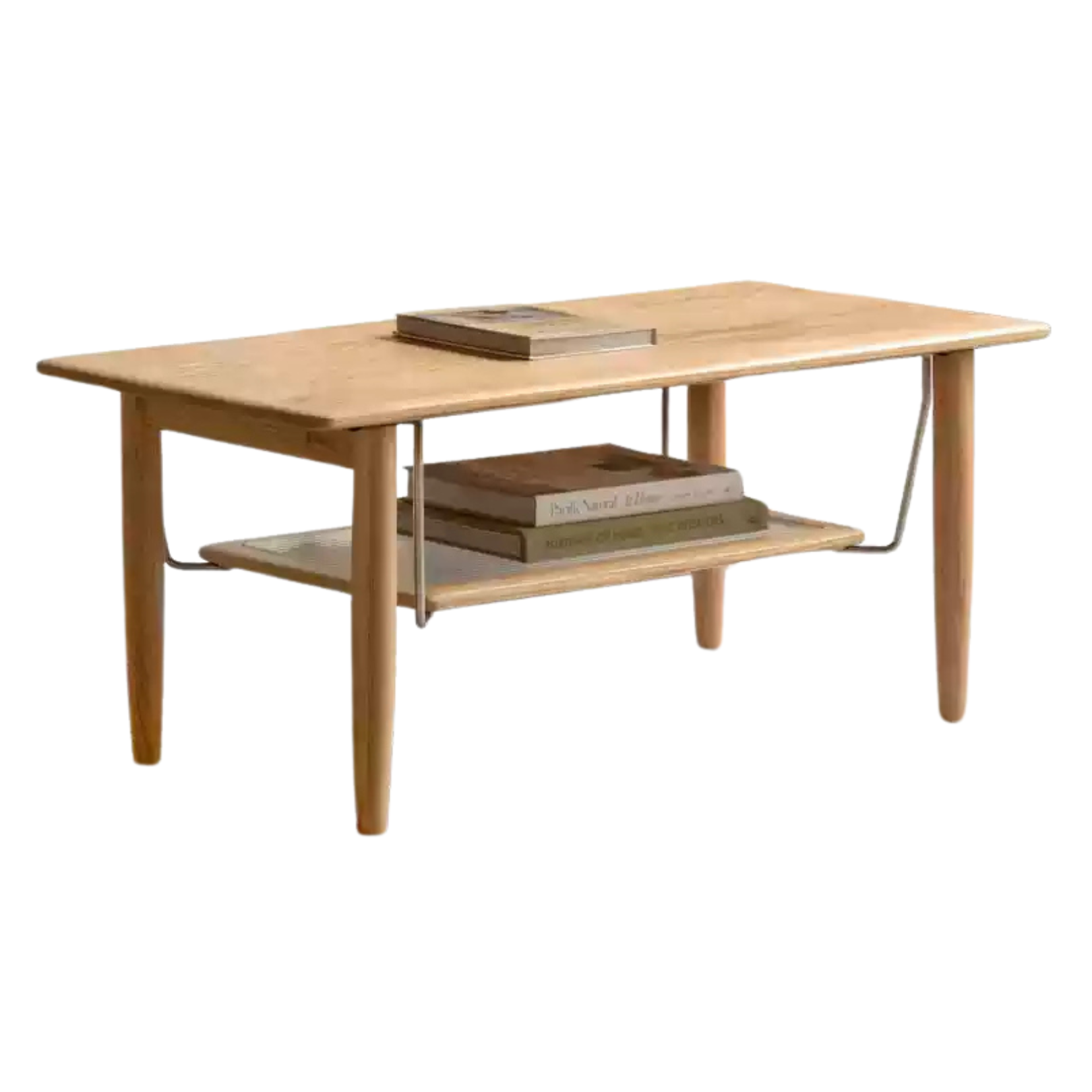 Oak Solid Wood Double-Layer Coffee Table