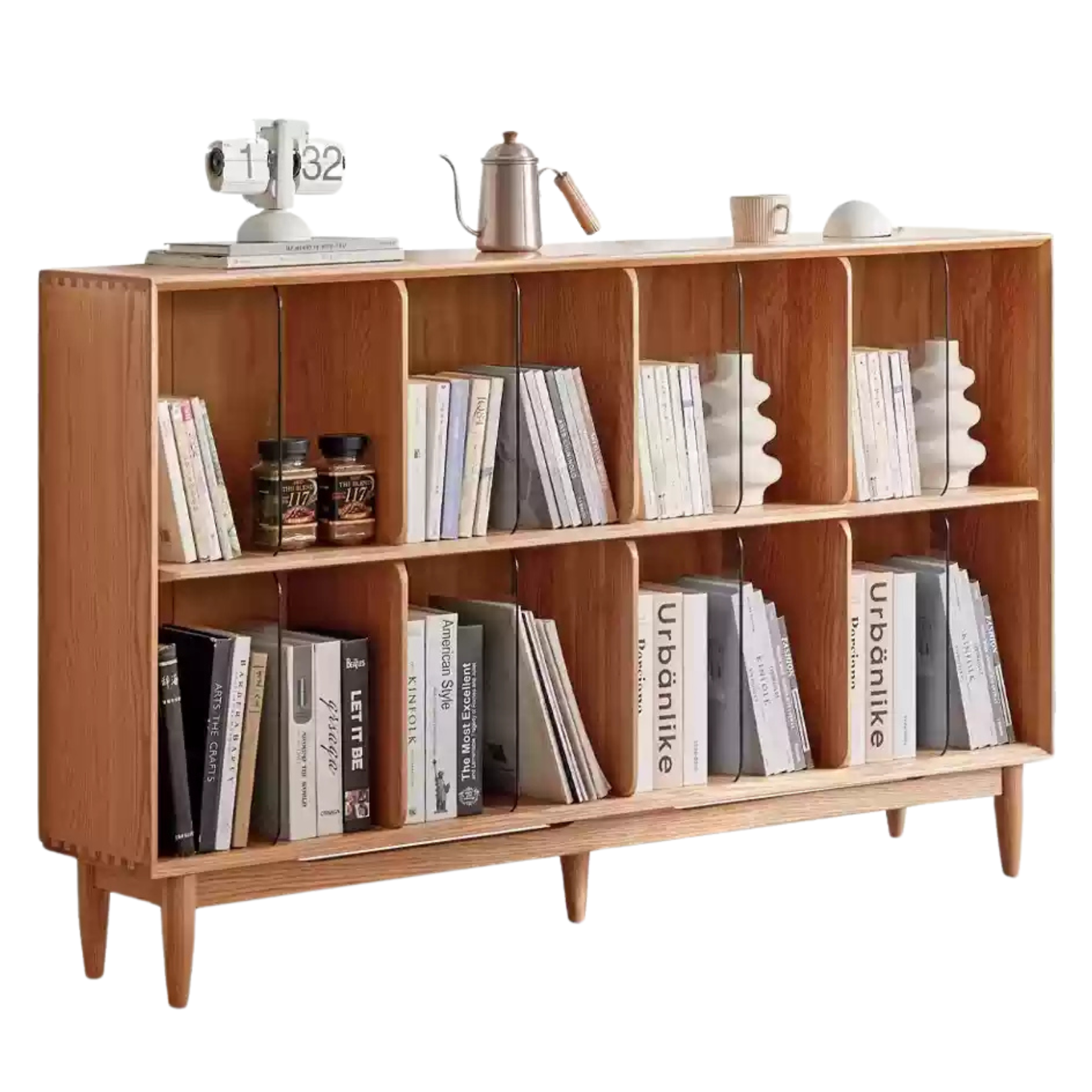 Oak Solid Wood Integrated Display Bookcase