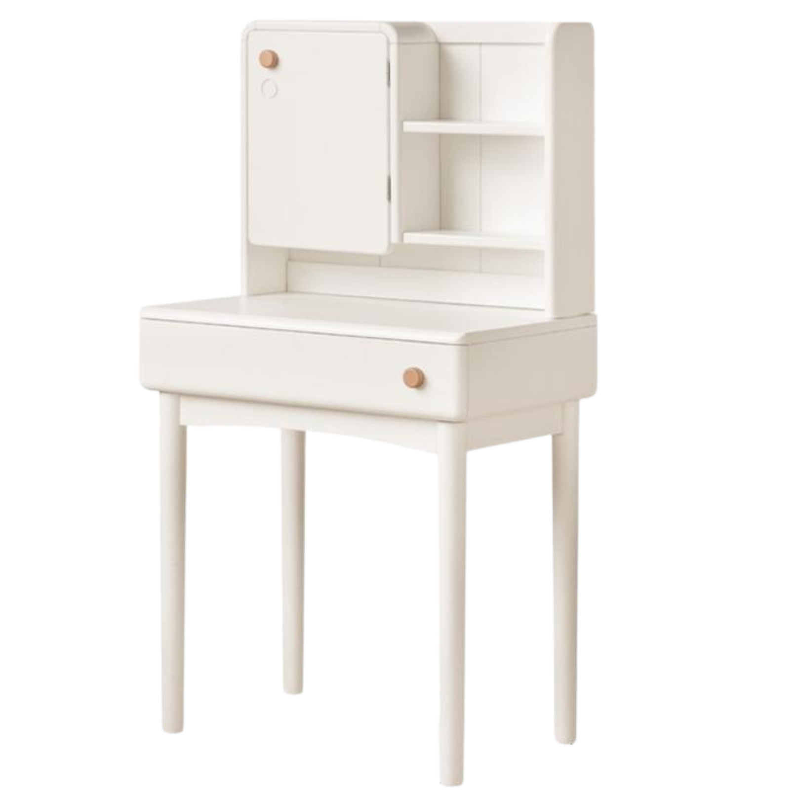 Poplar Solid Wood Cream Style Dressing Table With Makeup Mirror