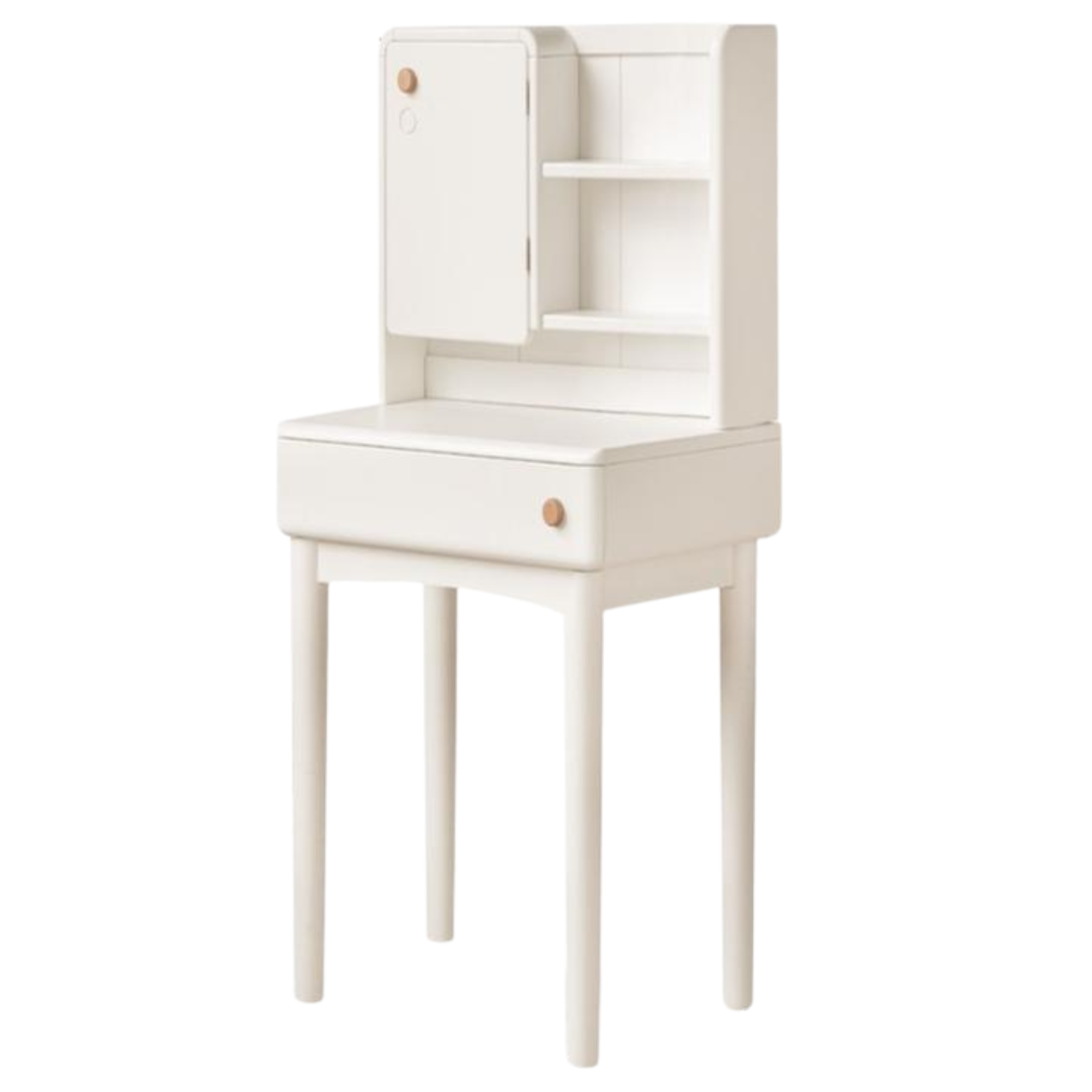 Poplar Solid Wood Cream Style Dressing Table With Makeup Mirror