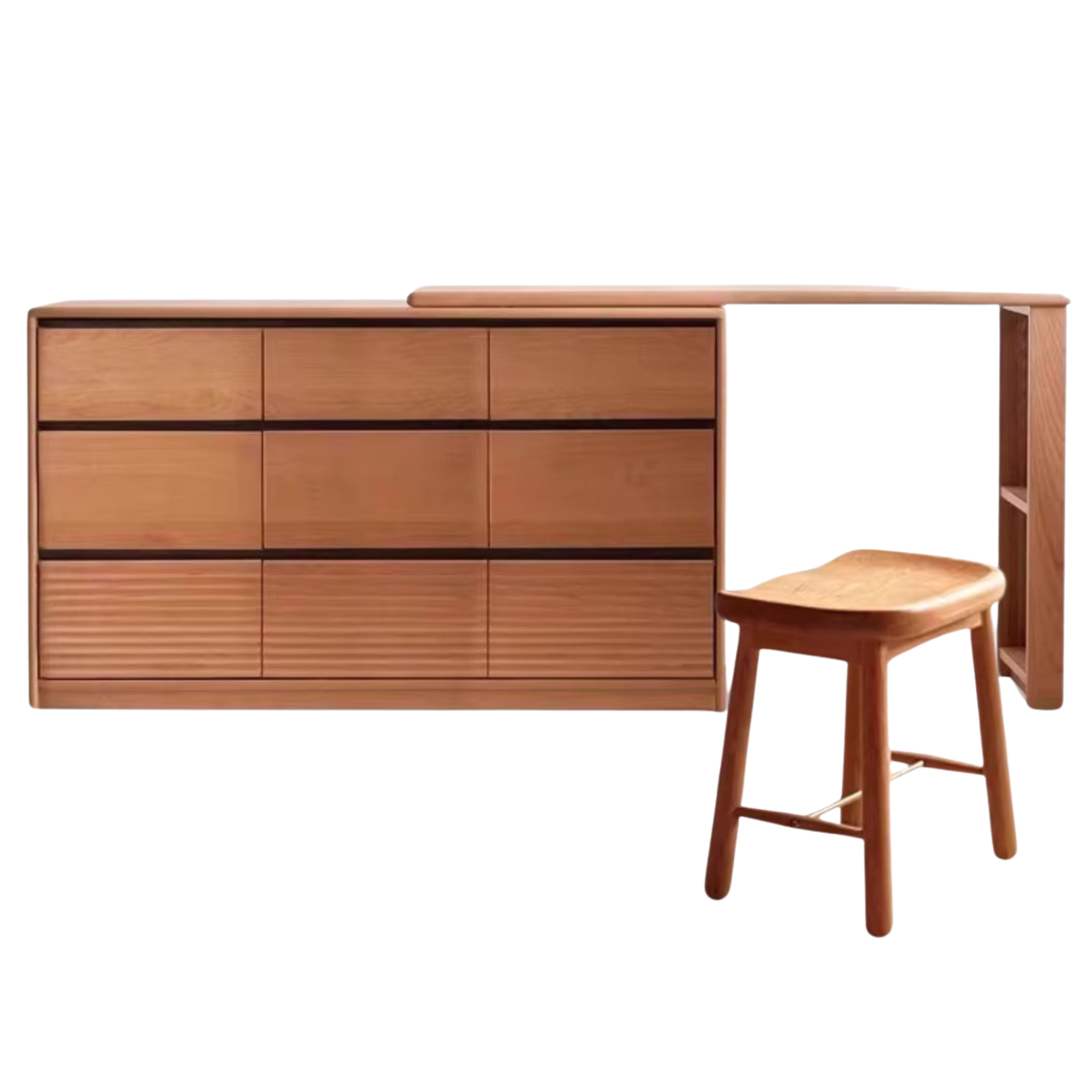 Cherry solid wood retro dressing table