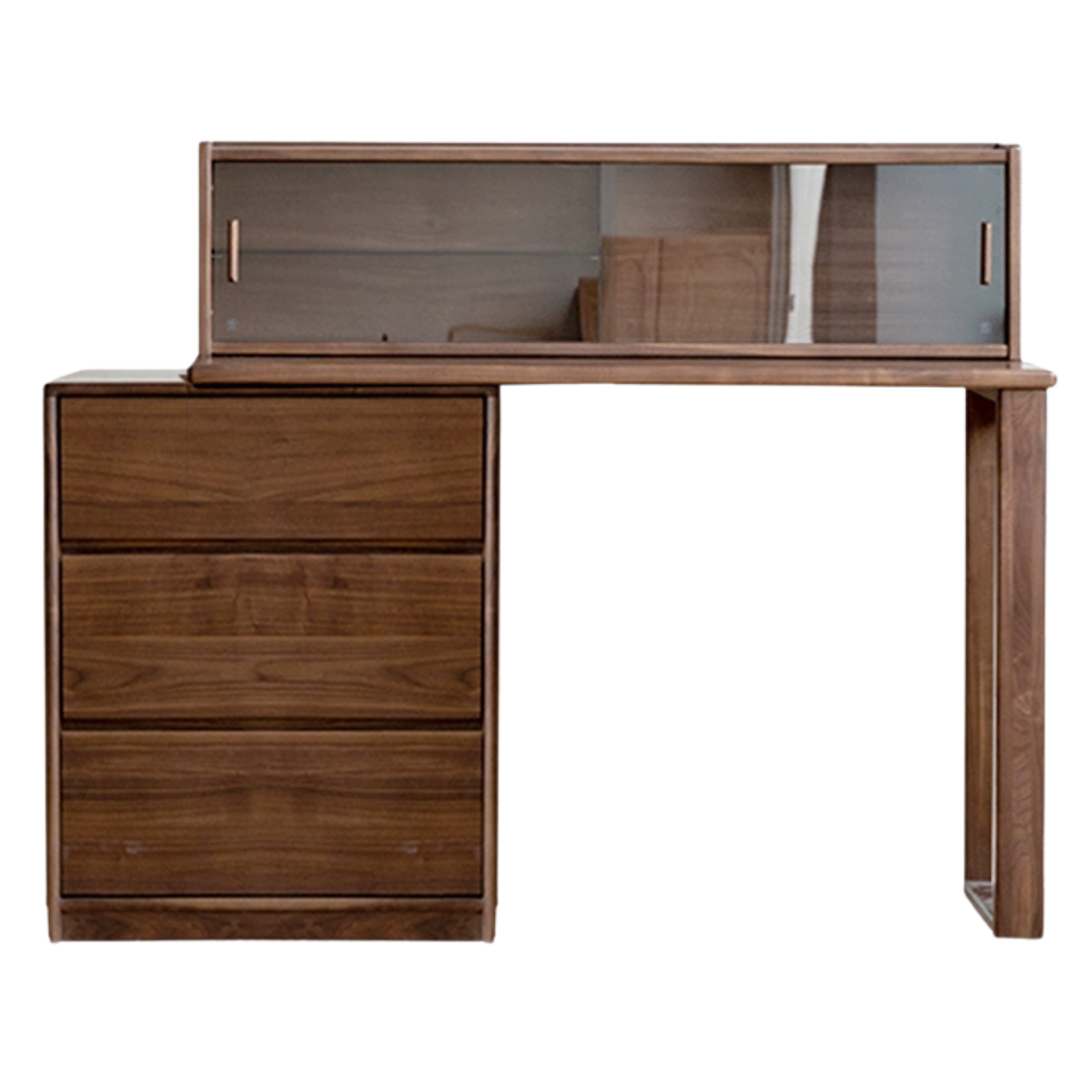 Black walnut solid wood retractable dressing table