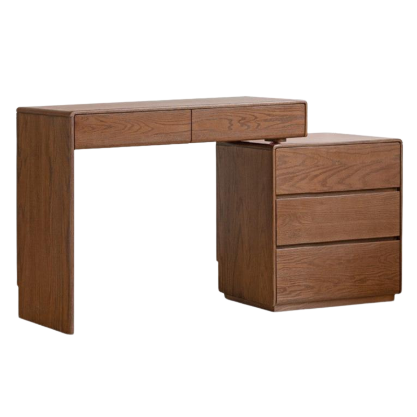 Oak Solid Wood Retro Style Retractable Dressing Table