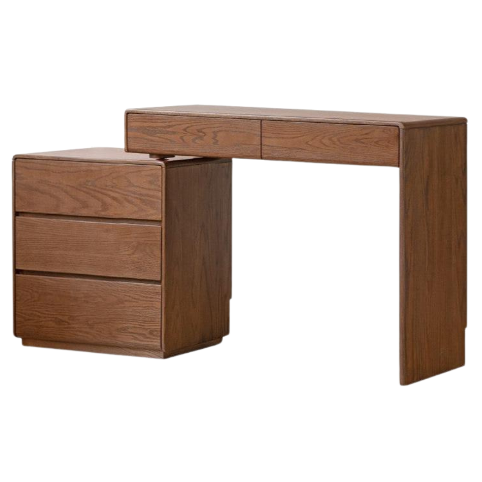 Oak Solid Wood Retro Style Retractable Dressing Table