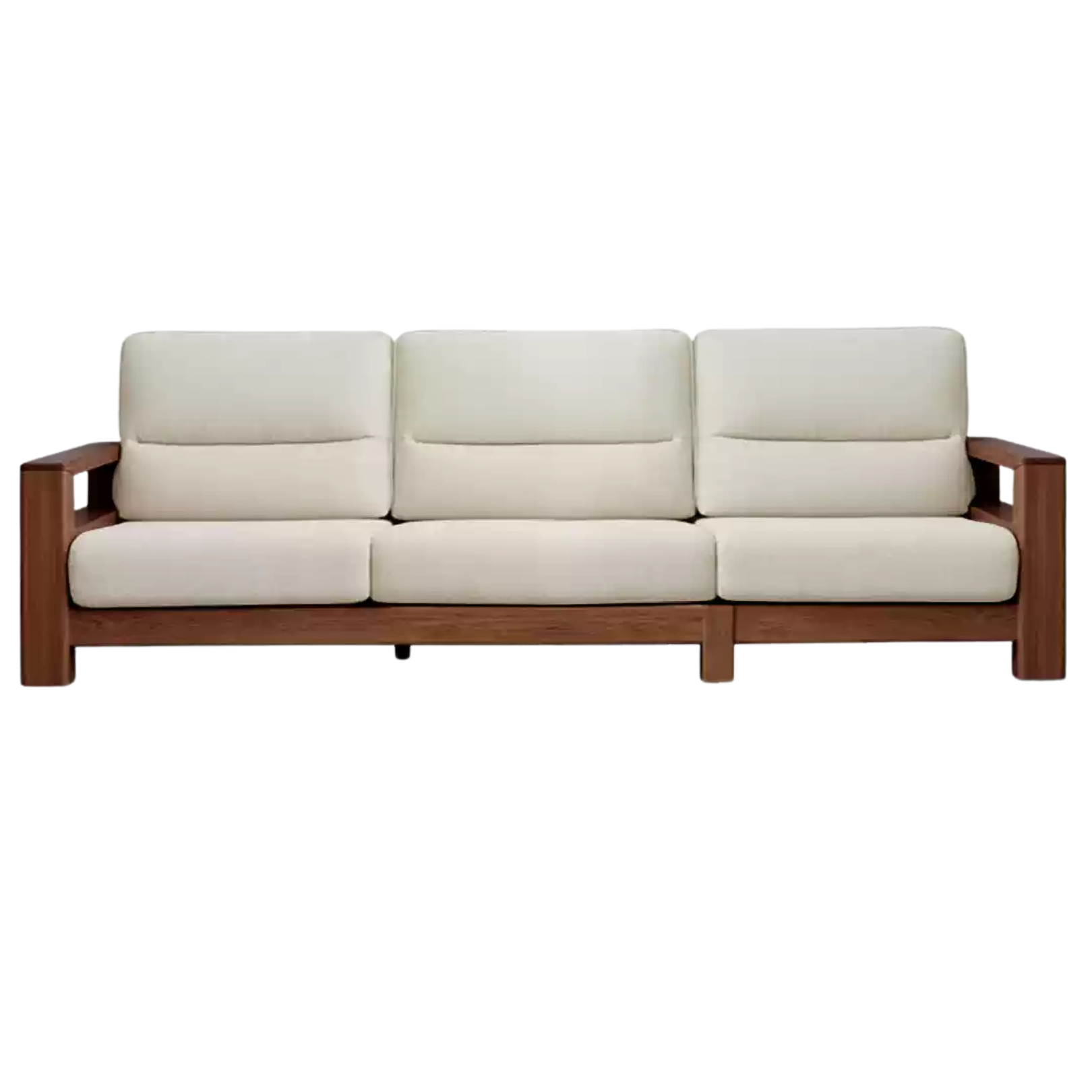 Black Walnut Solid Wood Straight High Back Sofa