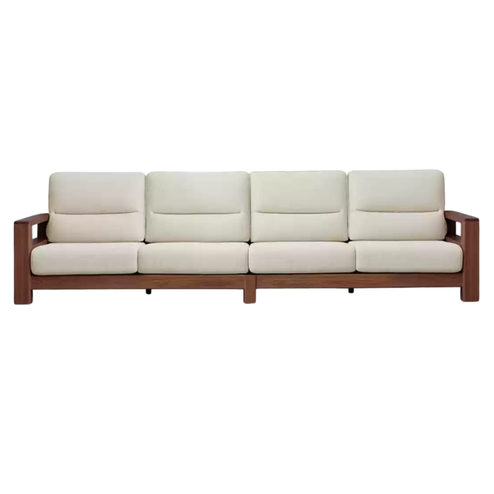 Black Walnut Solid Wood Straight High Back Sofa