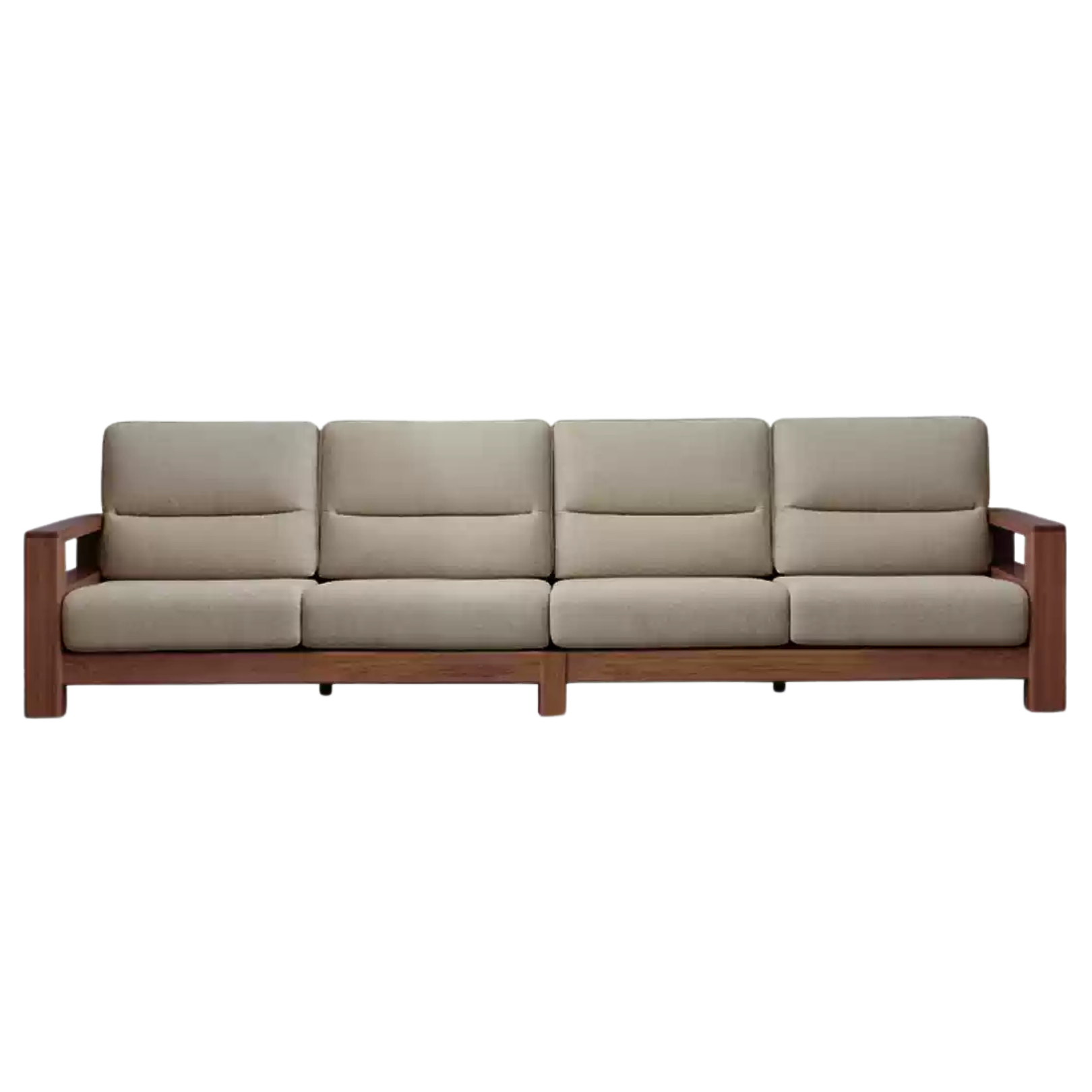 Black Walnut Solid Wood Straight High Back Sofa