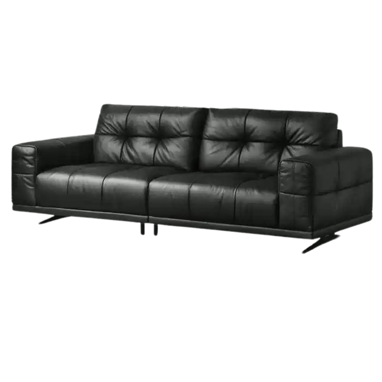 Leather Italian light luxury Piano Key Straight Sofa