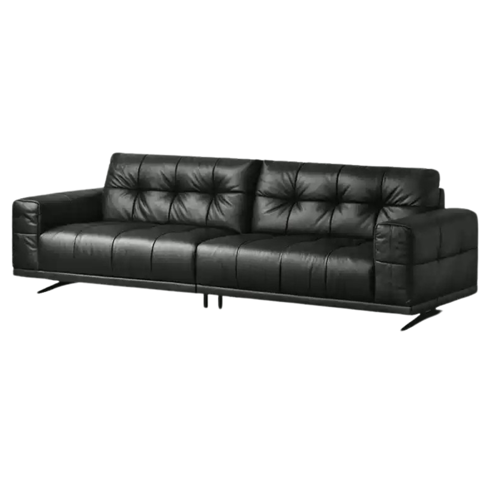 Leather Italian light luxury Piano Key Straight Sofa