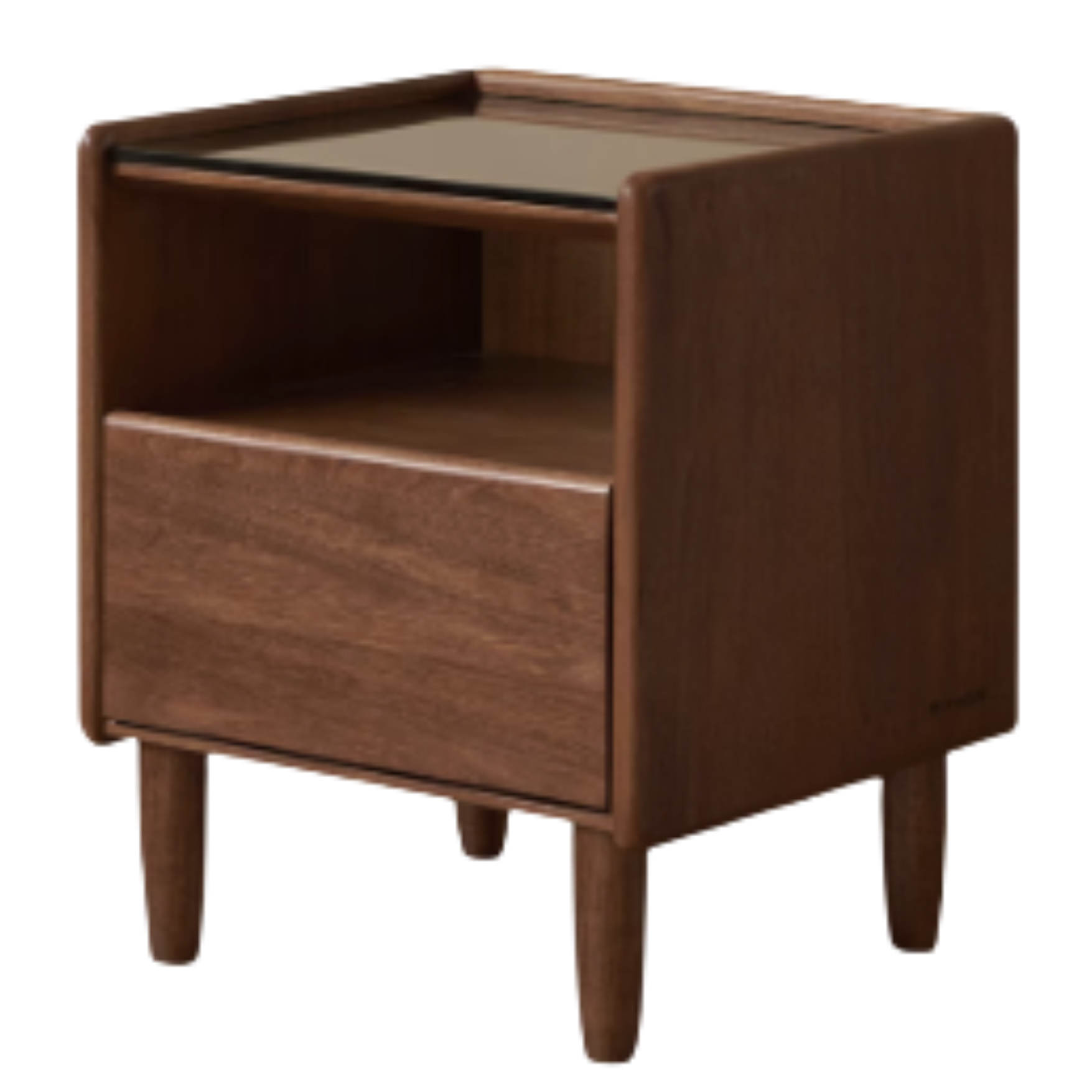 Black walnut, Caluswood solid wood night stand  glass countertop)