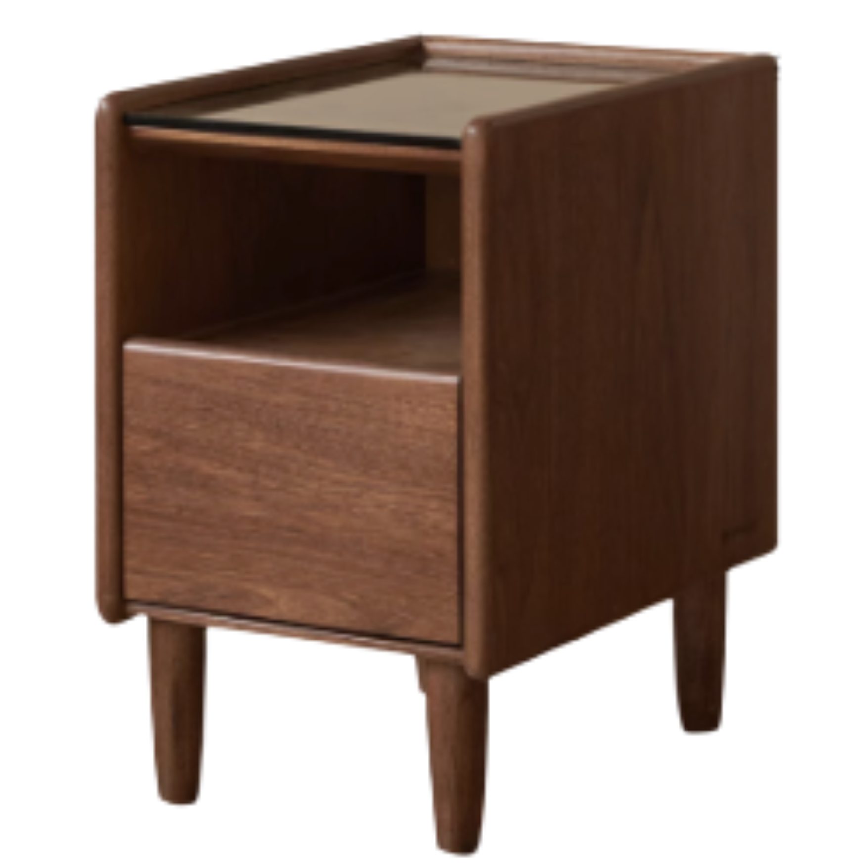 Black walnut, Caluswood solid wood night stand  glass countertop)