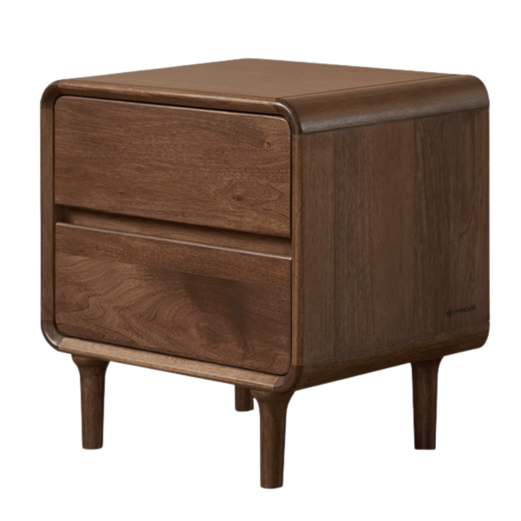 Black Walnut, Caluswood Solid Wood Minimalist nightstand: