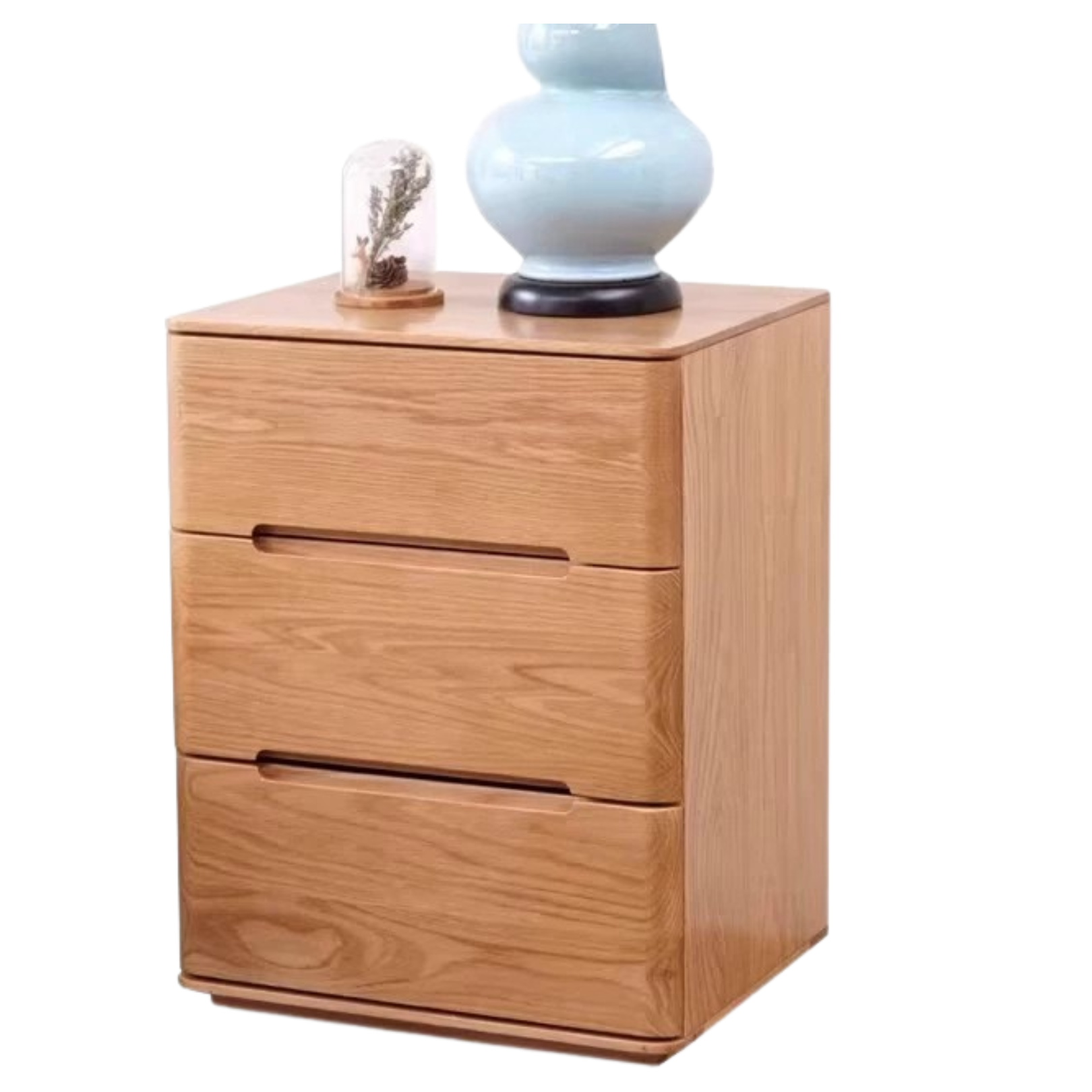 Oak solid wood Nightstand with lock.