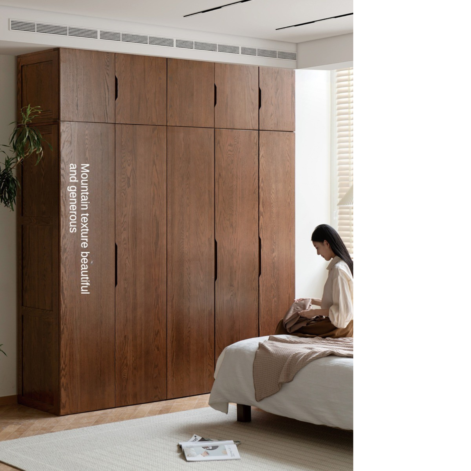 Oak solid wood wardrobe modern::