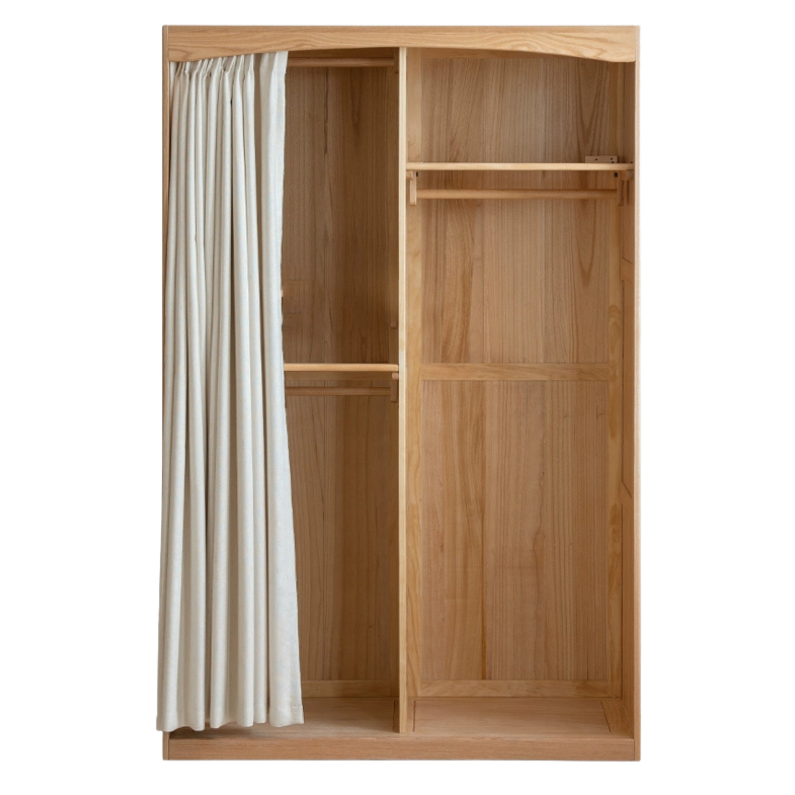 Oak solid wood wardrobe curtain design::