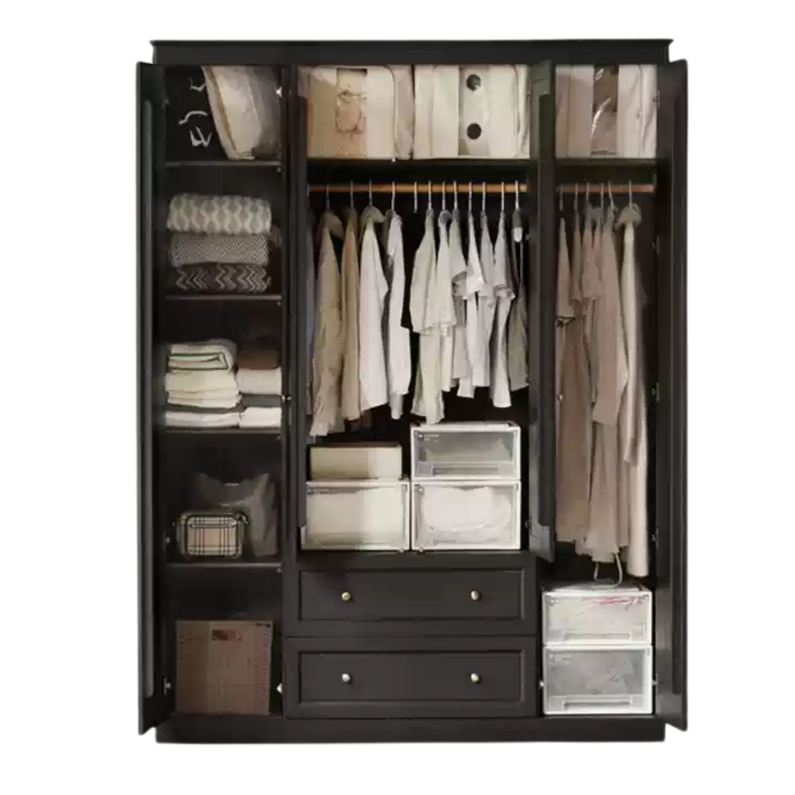 Oak solid wood American style wardrobe: