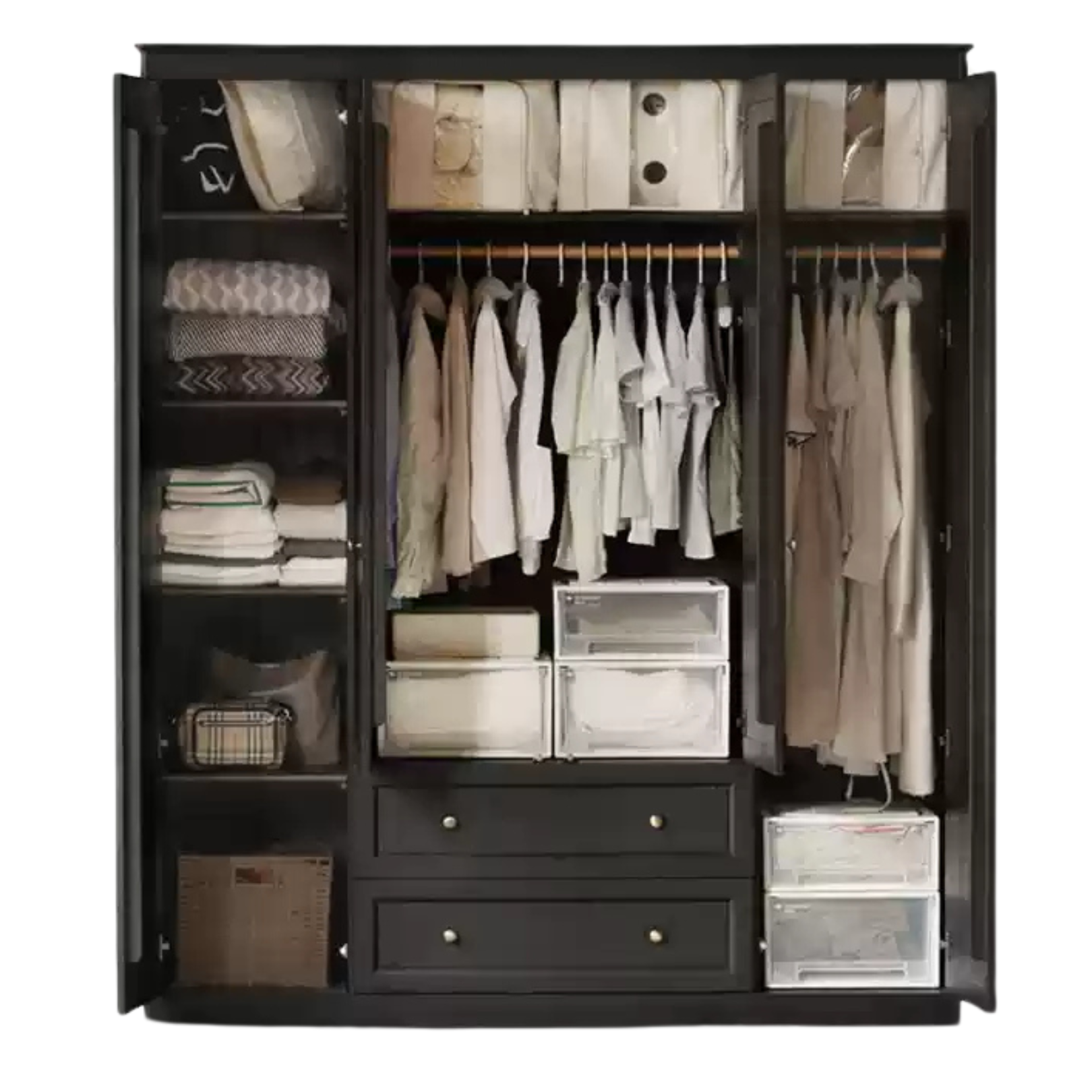 Oak solid wood American style wardrobe: