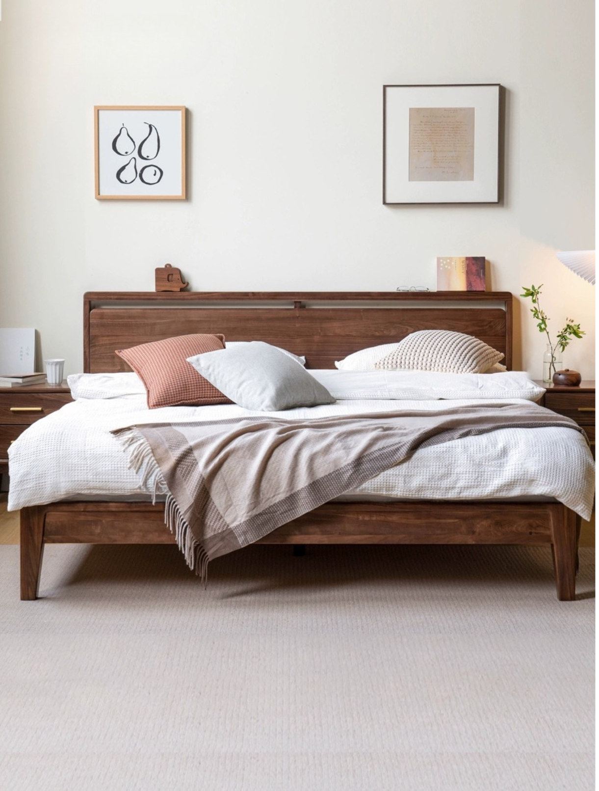Black Walnut Solid Wood Bed