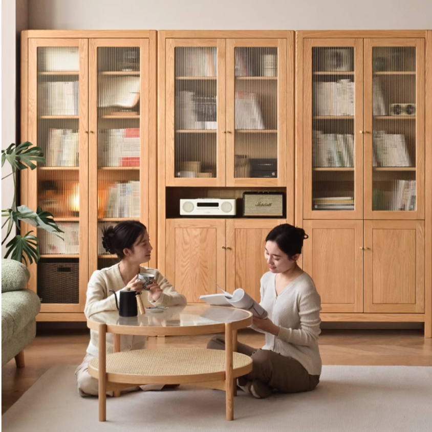 Oak Solid Wood Combination Bookcase