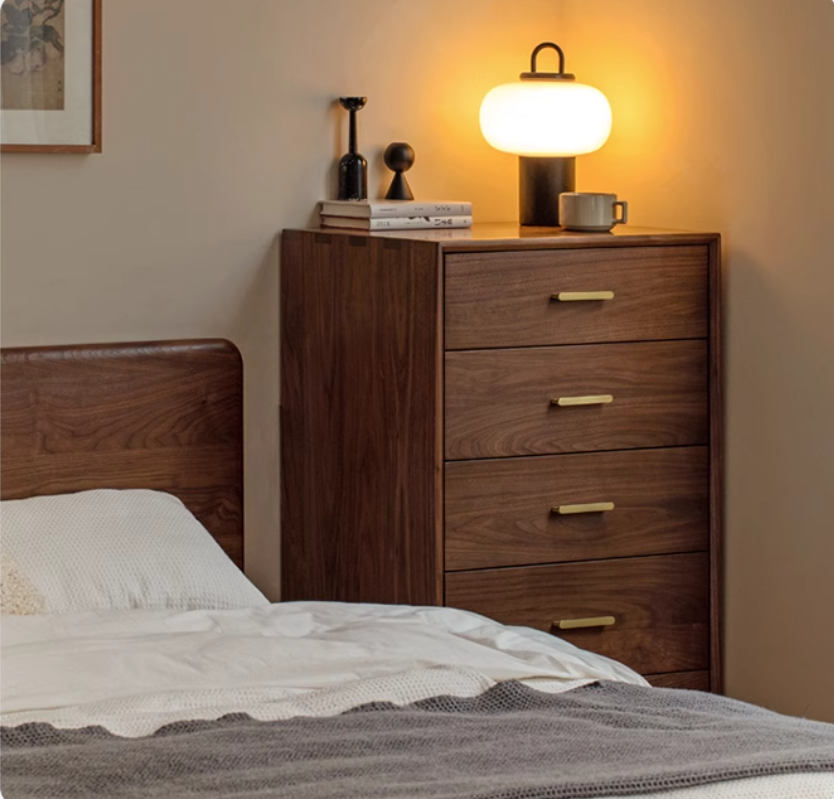 Black walnut solid wood chest of drawers Dresser)