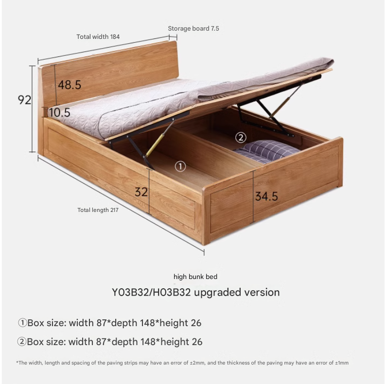 Oak Solid Wood Box Bed