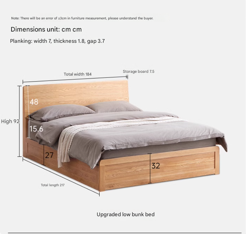 Oak Solid Wood Box Bed