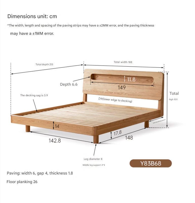 Oak Solid Wood Suspension Luminous Bed