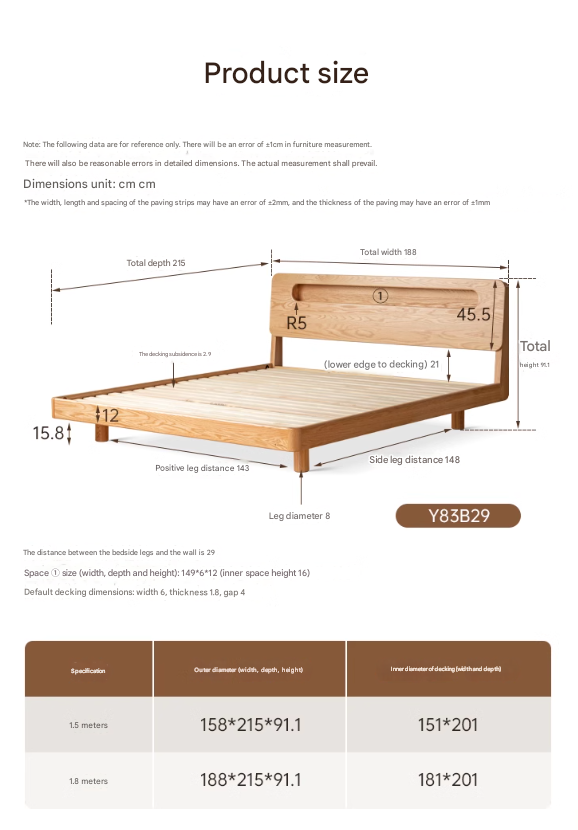 Oak Solid Wood Suspension Luminous Bed