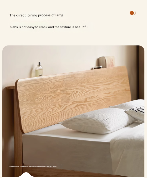 Oak solid wood,Rubber wood bed modern Nordic