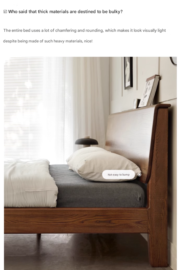 Ash, Oak solid wood bed Nordic modern simple bed