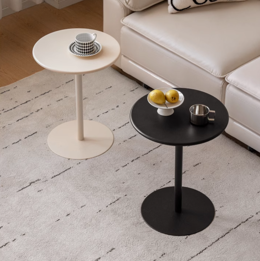 Metal Italian Minimalist Mini Round Side Table