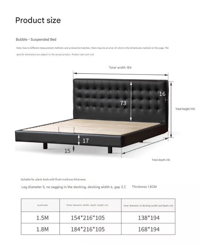 First layer of yellow cowhide Bed Suspension Bed black
