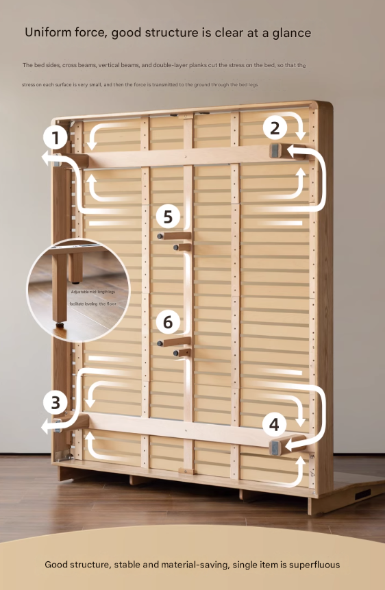 Ash Solid Wood Multi functional Suspended Bed