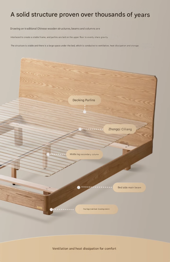 Ash Solid Wood Multi functional Suspended Bed
