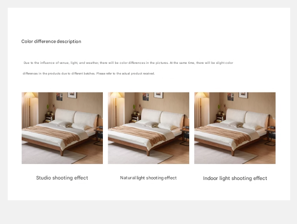 Oak Solid Wood Simple Fabric Soft Package Bed