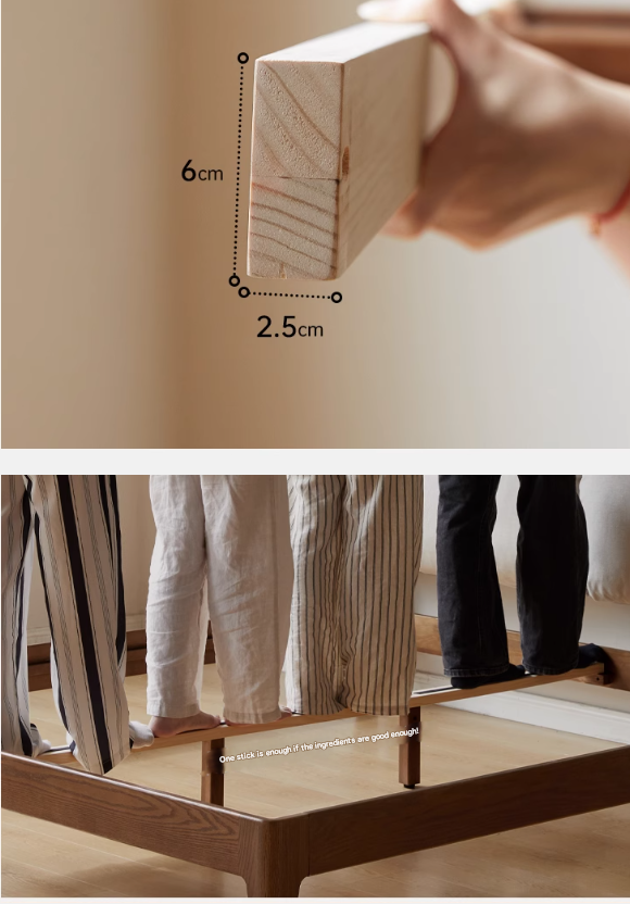 Oak Solid Wood Simple Fabric Soft Package Bed