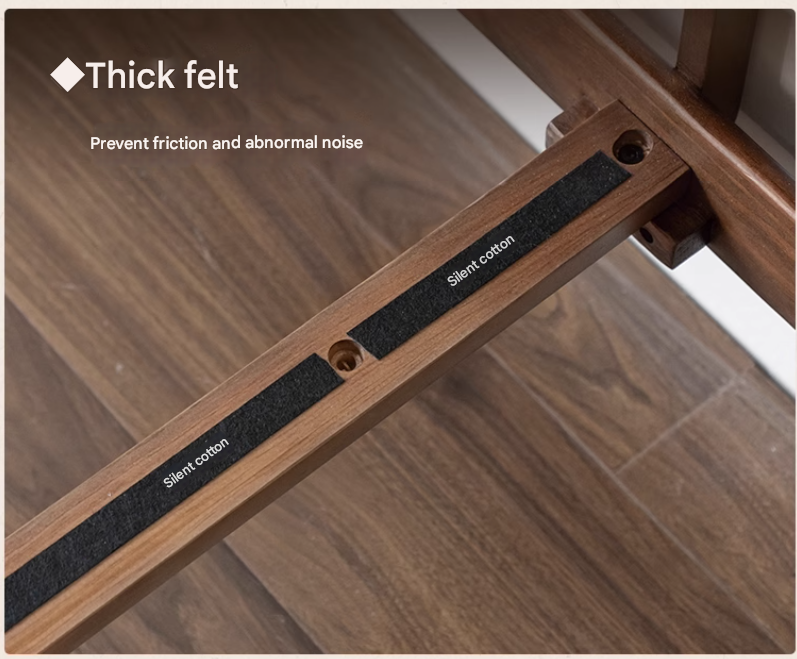 Black Walnut, Oak Solid Wood French Style Leather Bed with Retro Soft Headboard