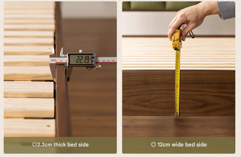 Black Walnut, Oak Solid Wood French Style Leather Bed with Retro Soft Headboard