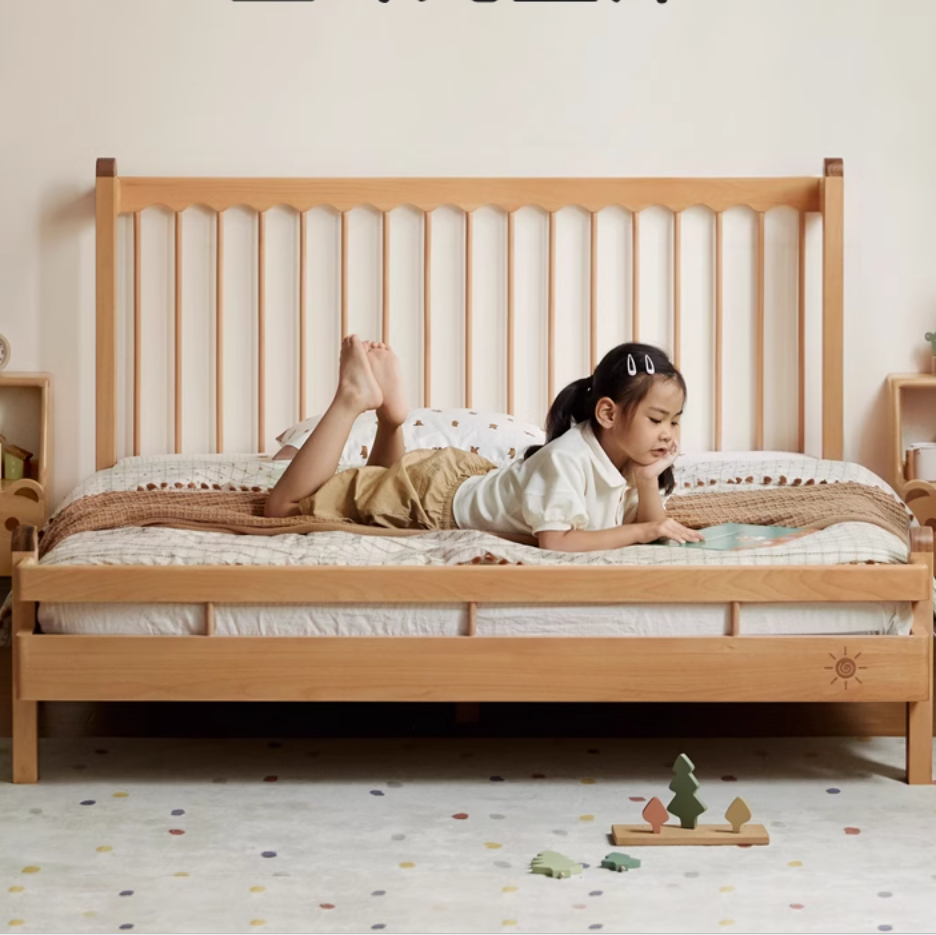 European Beech Solid Wood Modern Children's Bed