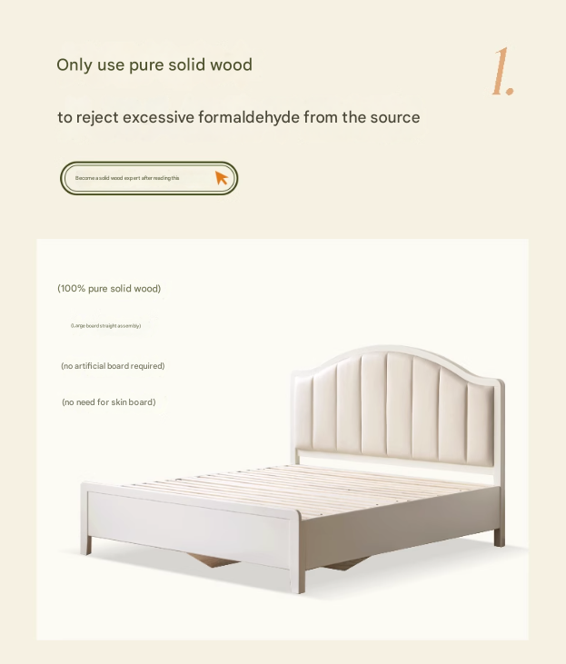 Rubber Solid Wood Arched Channel-Tufted Upholstered Storage Bed, Cream
