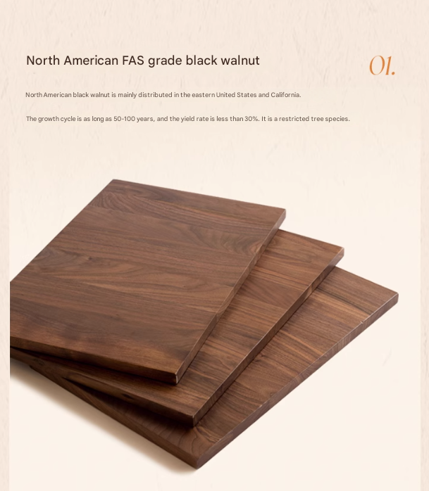 Black Walnut, Poplar Solid Wood Double Bed with Soft Backrest, Retro American Style