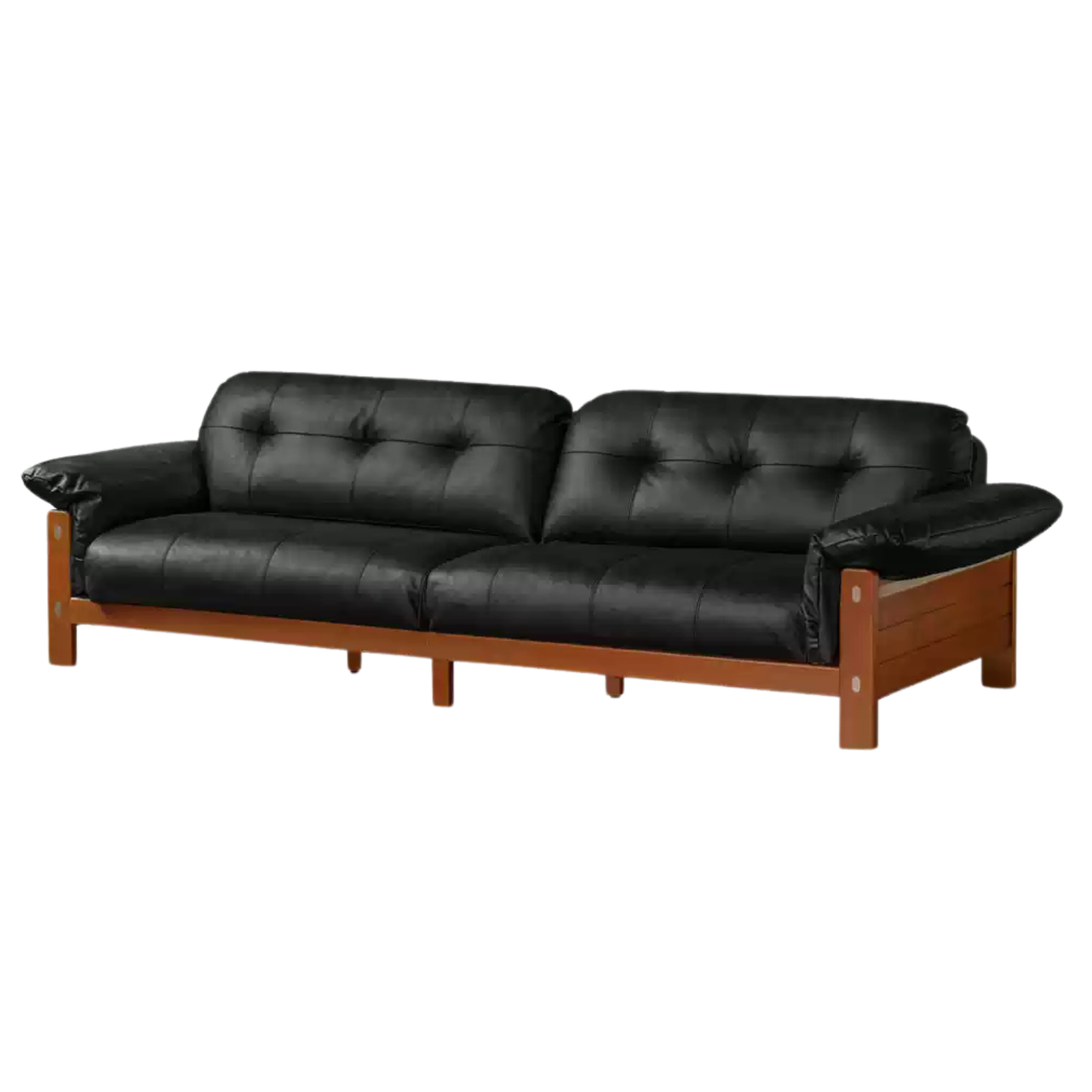 Poplar solid wood antique style Bauhaus high backrest sofa