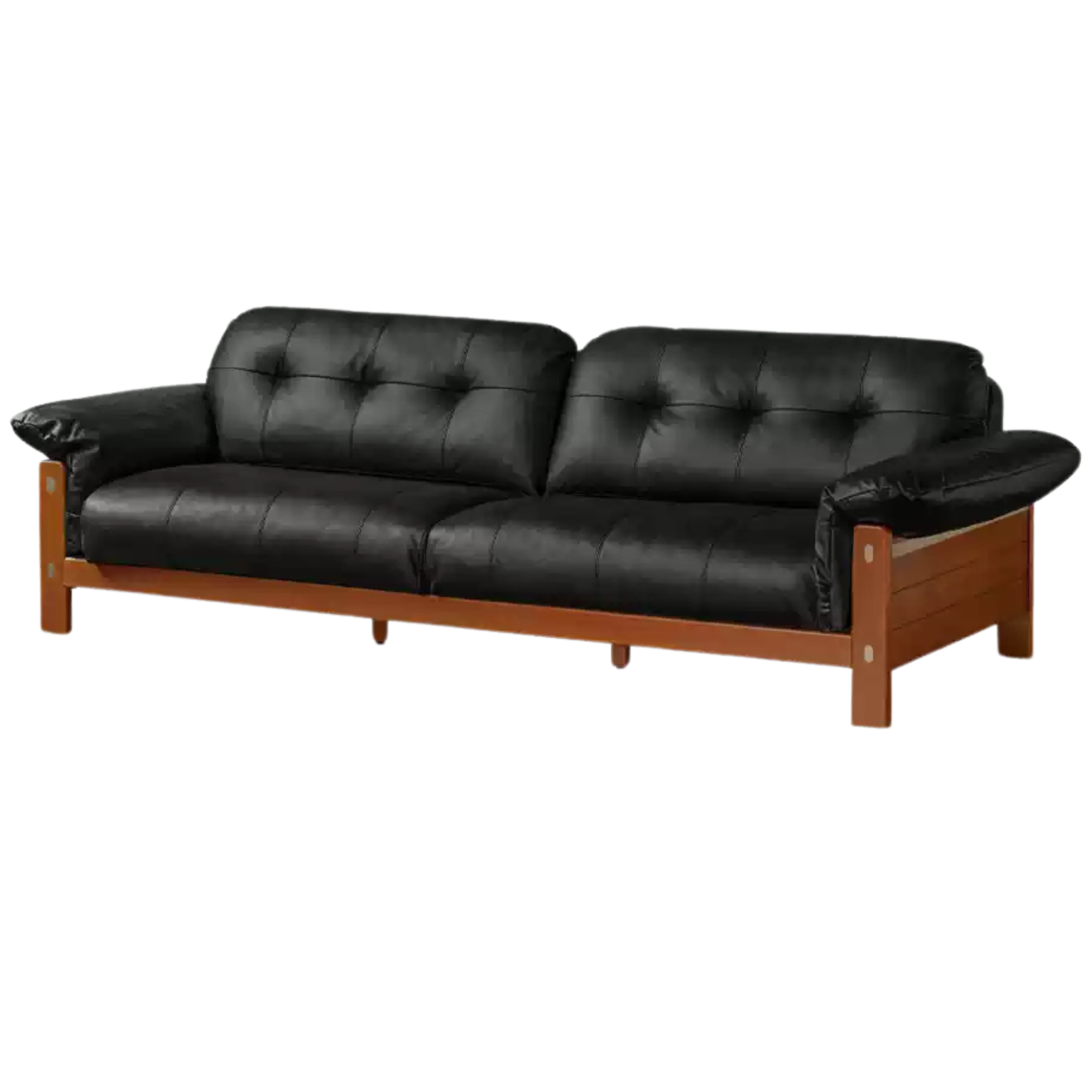Poplar solid wood antique style Bauhaus high backrest sofa