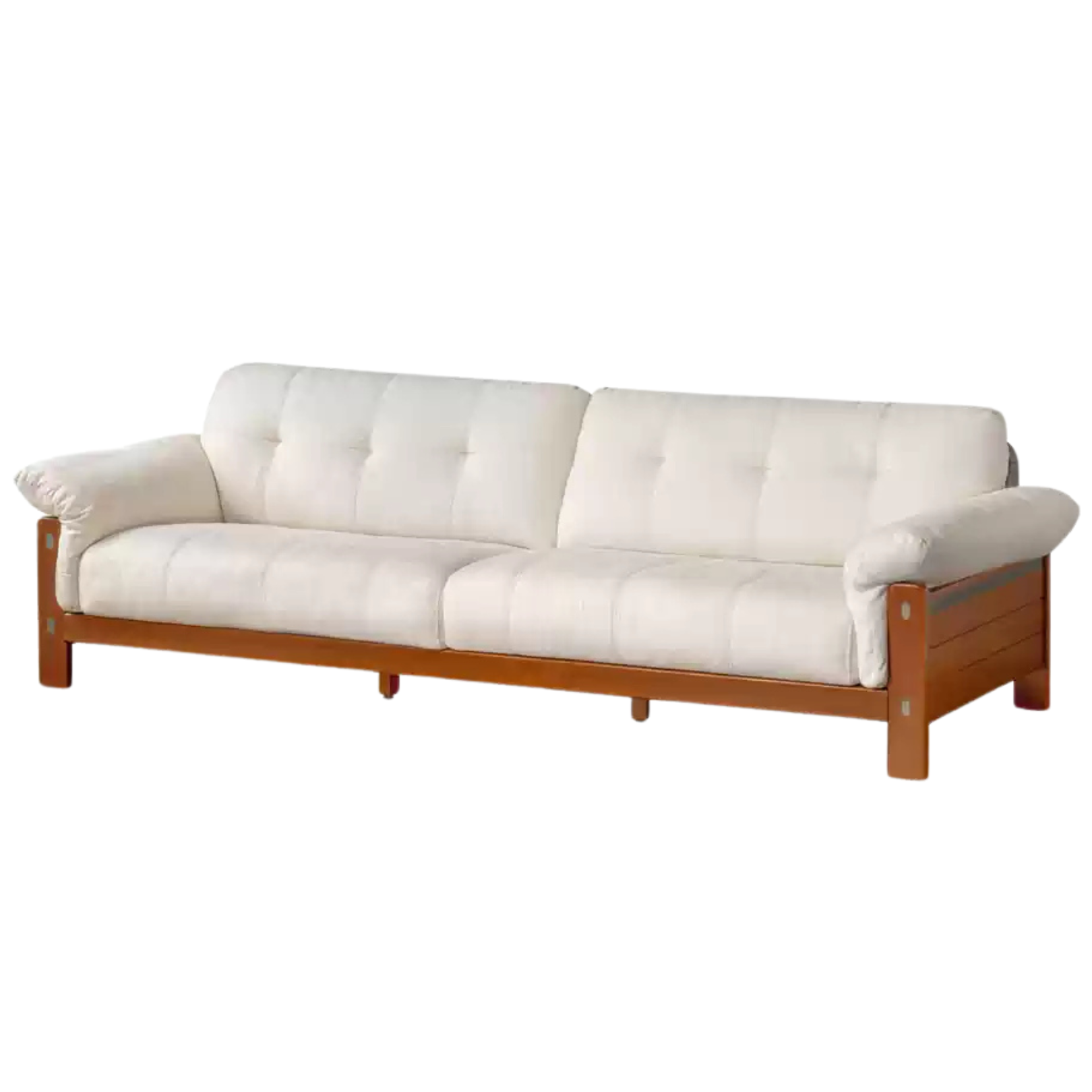 Poplar solid wood antique style Bauhaus high backrest sofa