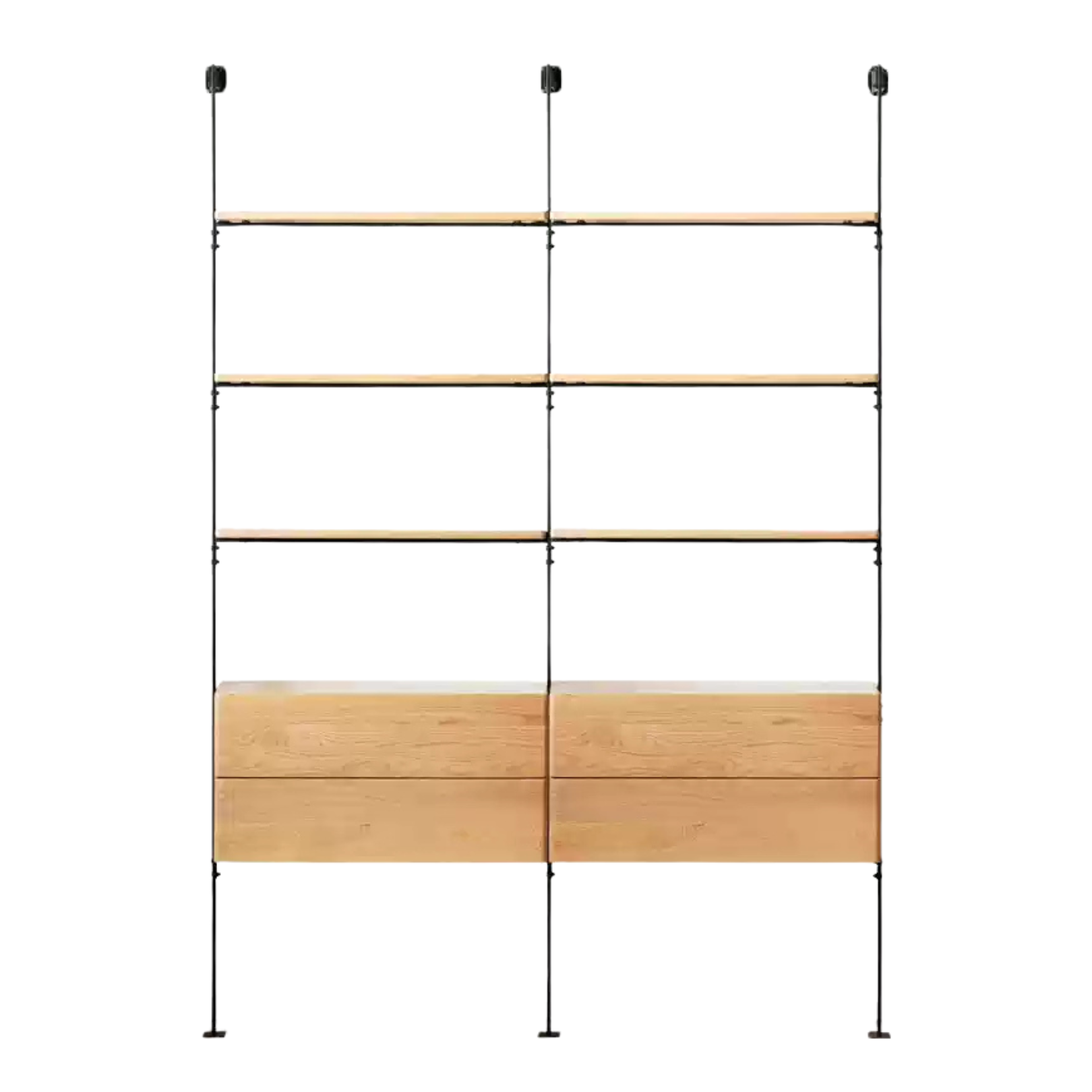 Oak Solid Wood Industrial Style Multi-layer Storage Rack