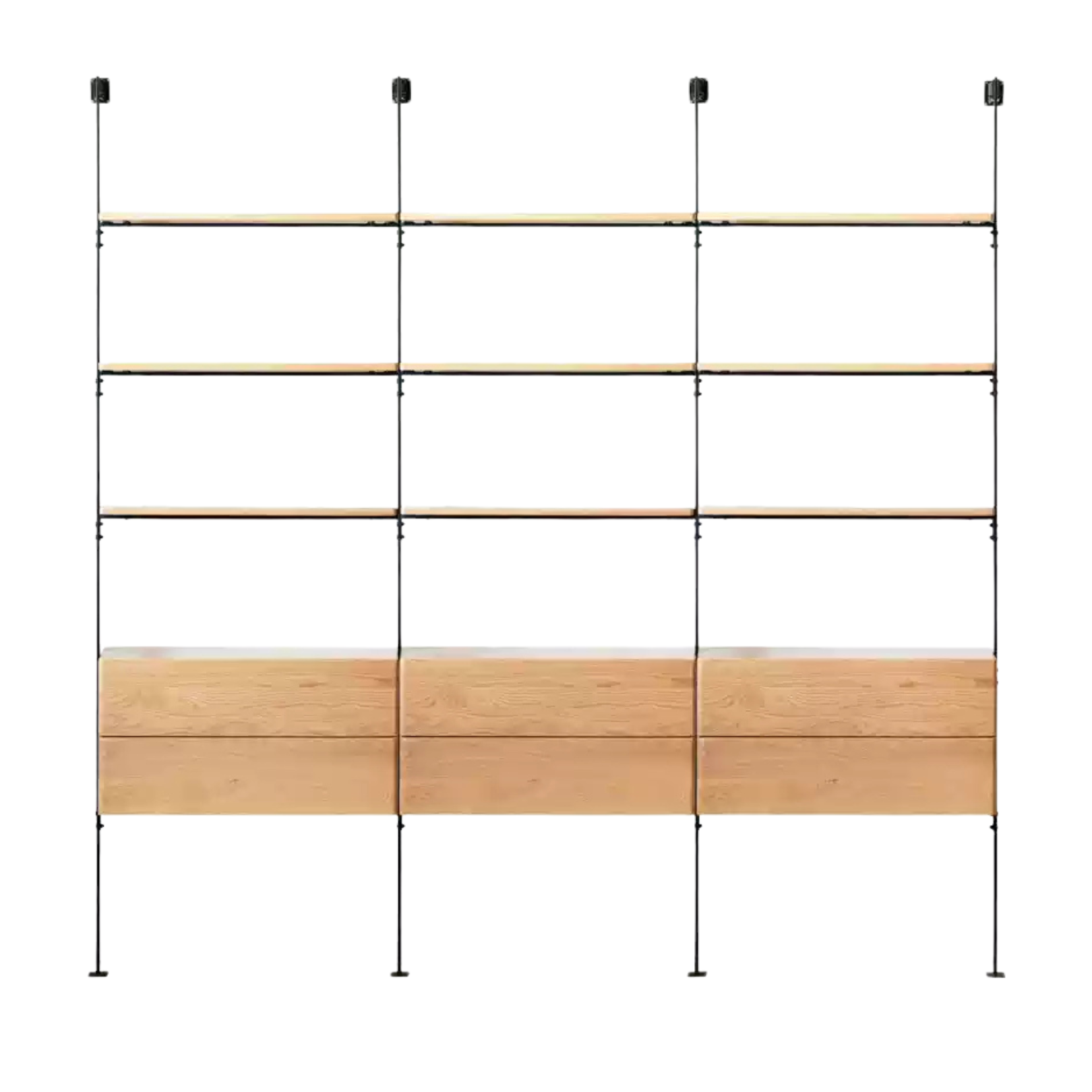 Oak Solid Wood Industrial Style Multi-layer Storage Rack