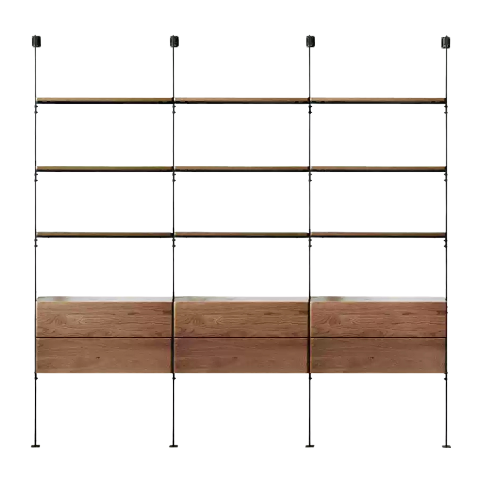 Oak Solid Wood Industrial Style Multi-layer Storage Rack