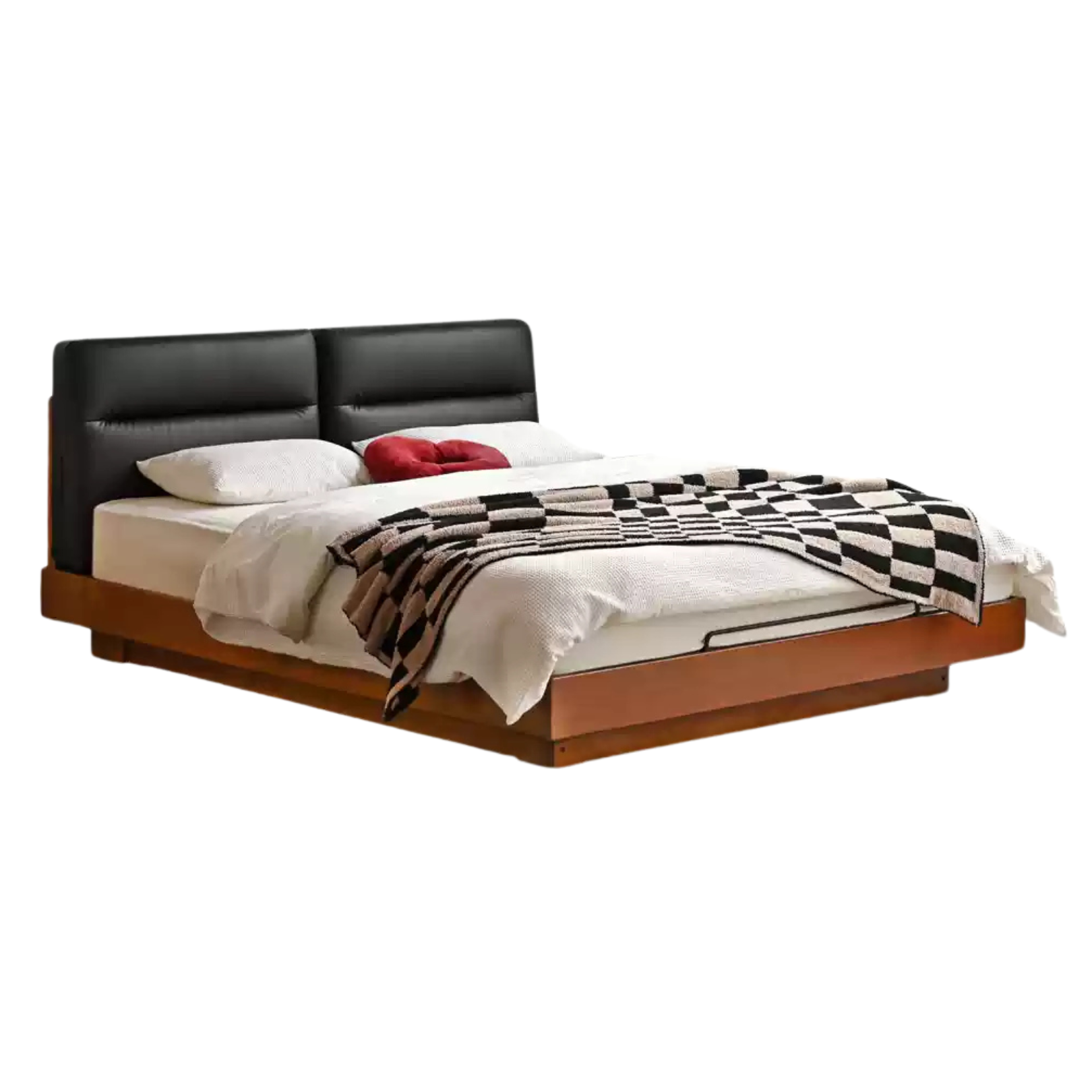 Poplar, Oak solid wood vintage soft retro bed