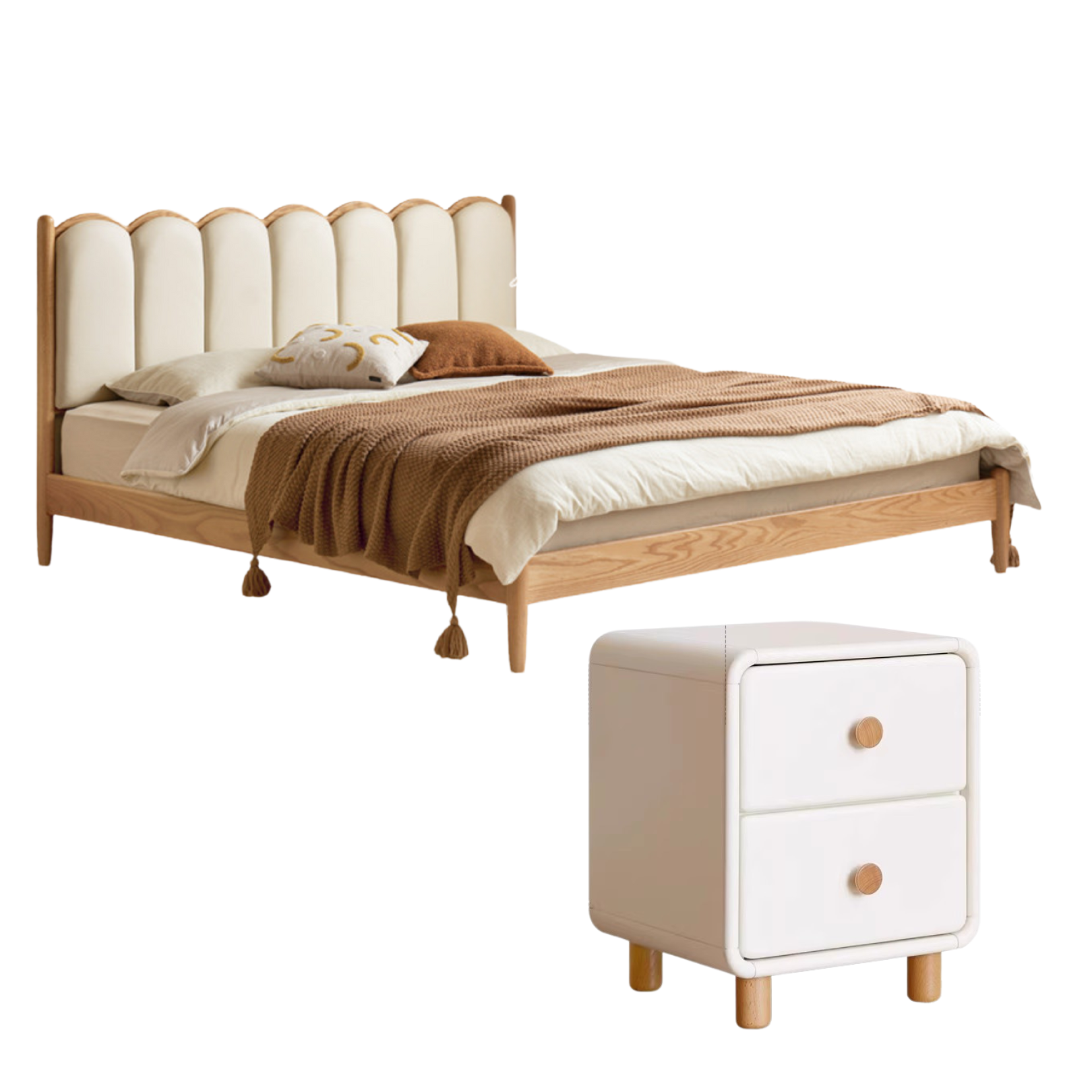 Oak Solid wood dream house soft bed