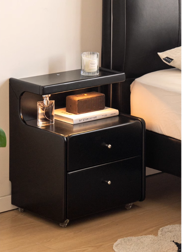 Rubber Solid Wood Multi Functional Nightstand